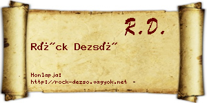 Röck Dezső névjegykártya